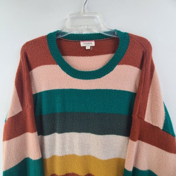 Andree by Unit SweaterLong Sleeve Pullover Round Neckline Striped Women's Size L - Picture 3 of 9